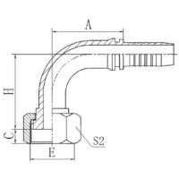 Фитинг NN DN 16 ORFS 27x1.5 (90) (накидная гайка) 20291-27-10T-PM