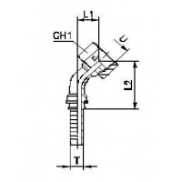 Фитинг CAST DN 08 ORFS (Г) 11/16 (45) 804503