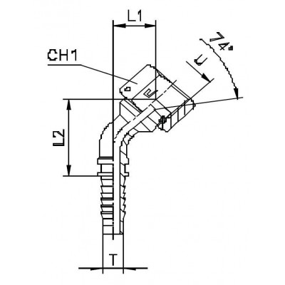 Фитинг CAST DN 06 JIC (Г) 1/2 (45) (штифтованная гайка) 802304