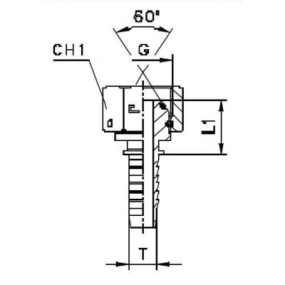 Фитинг CAST DN 08 BSP (Г) 3/8 (штифтованная гайка) (o-ring) 802807