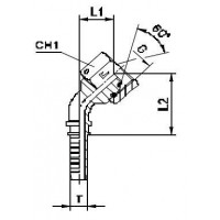 Фитинг CAST DN 08 BSP (Г) 3/8 (45) (штифтованная гайка) (o-ring) 803307