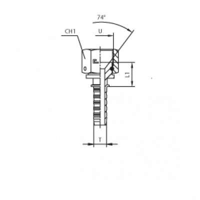 Фитинг CAST DN 05 JIC (Г) 1/2 (штифтованная гайка) 801802