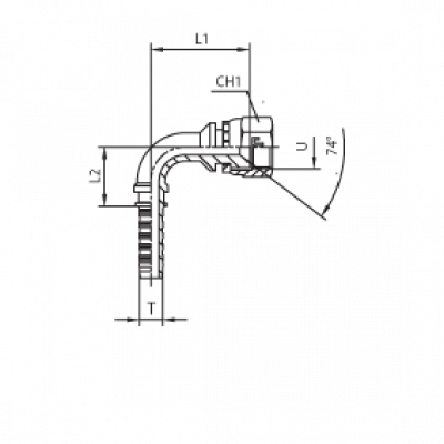 Фитинг CAST DN 05 JIC (Г) 7/16 (90) 801901