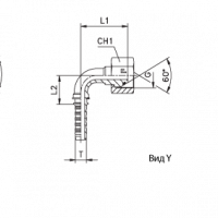 Фитинг CAST DN 10 BSP (Г) 3/8 (90) (штифтованная гайка) (o-ring) 803009