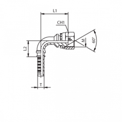 Фитинг CAST DN 10 DKM (Г) 22x1.5 (90) 803713