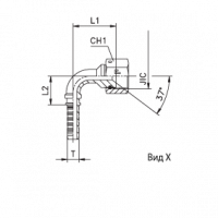 Фитинг CAST DN 06 JIC (Г) 9/16 (90) (накидная гайка) 802055